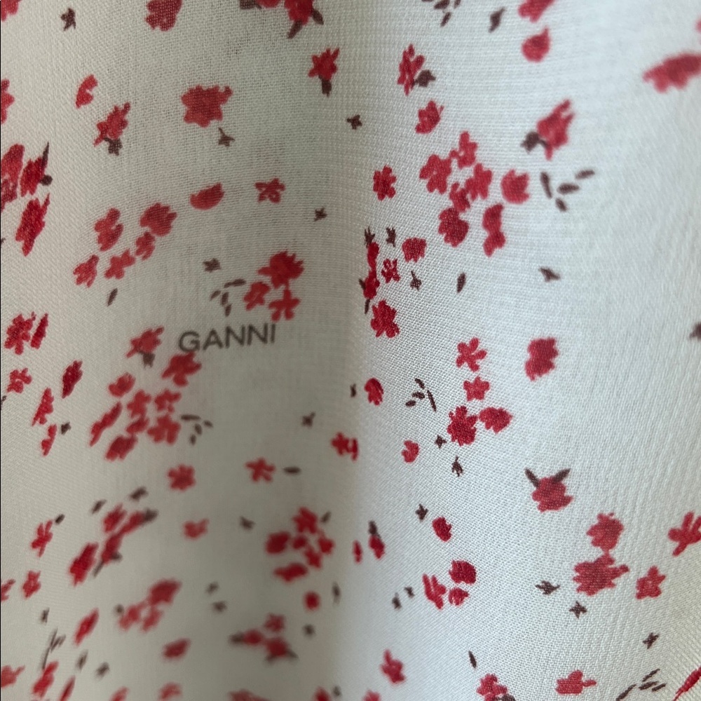 GANNI Printed Georgette Mini Dress. Size XS (34) - Picture 5 of 12